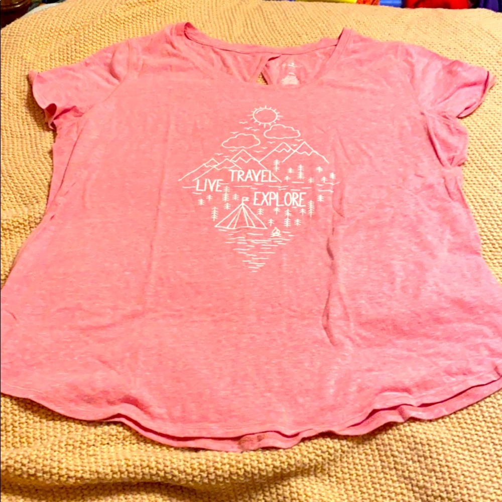 “Travel, Live, Explore” Pink Shirt